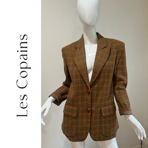 Vintage Les Copains Wool Cashmere Plaid Blazer Jacket